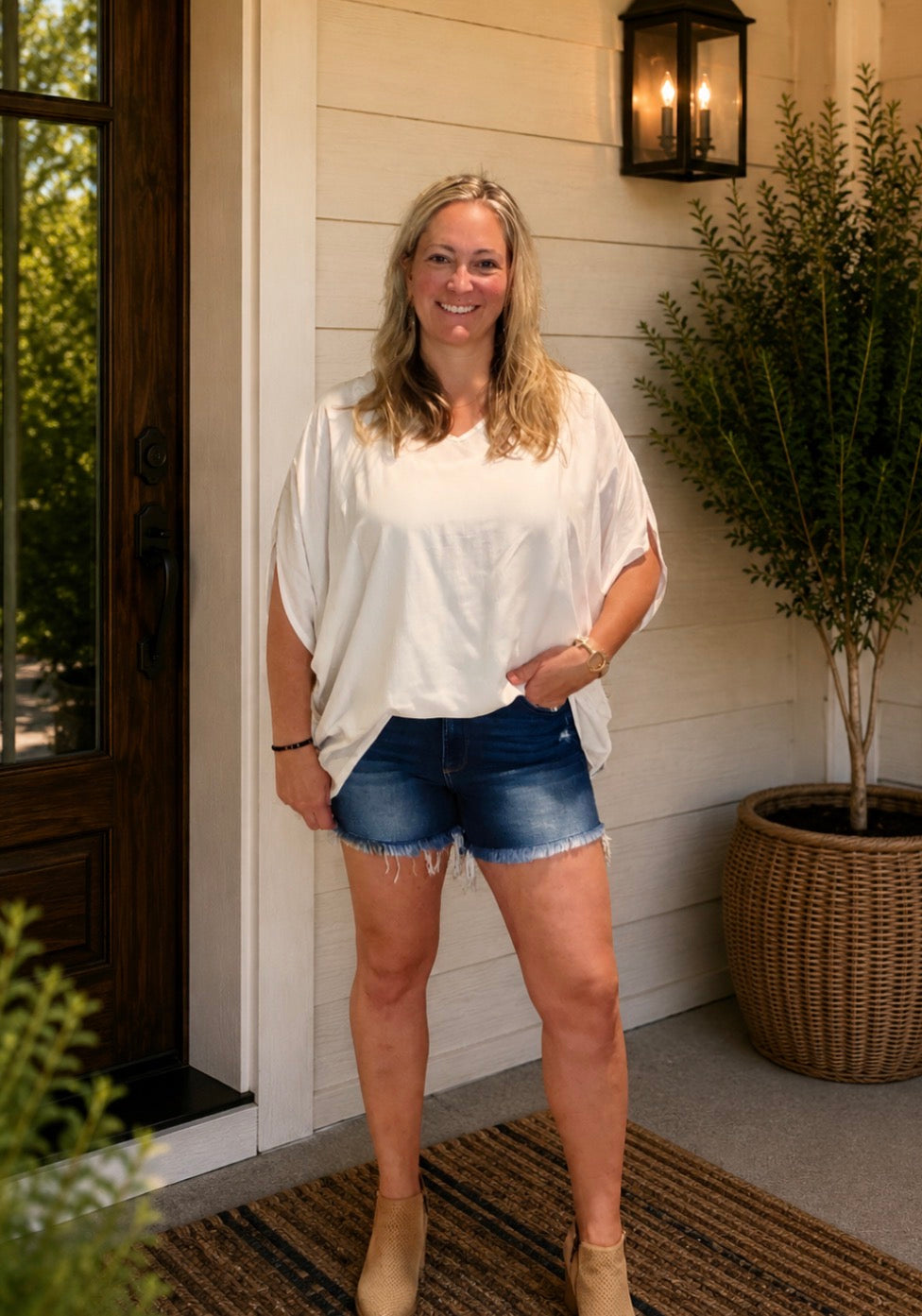 V Neck Batwing Shirt