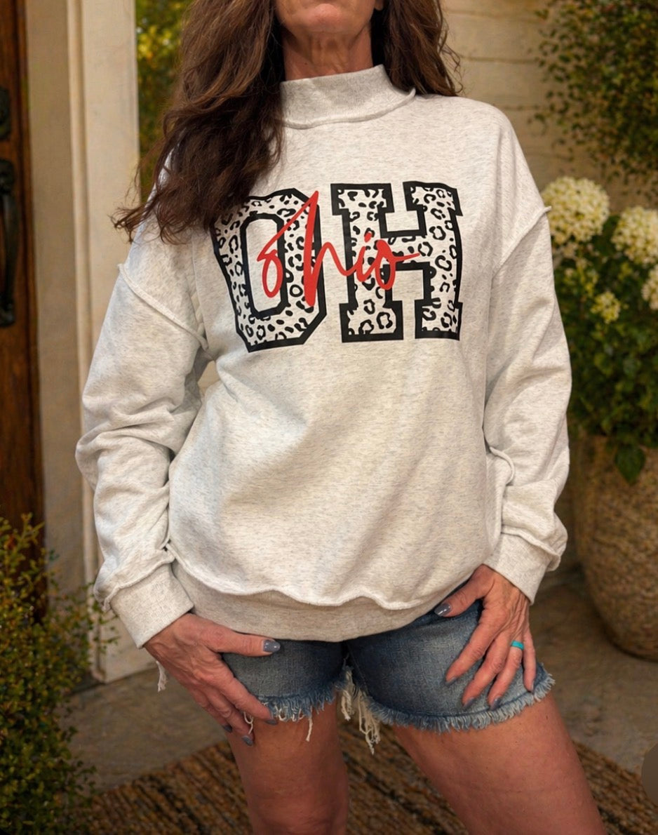 OHIO reversible mock neck sweatshirt
