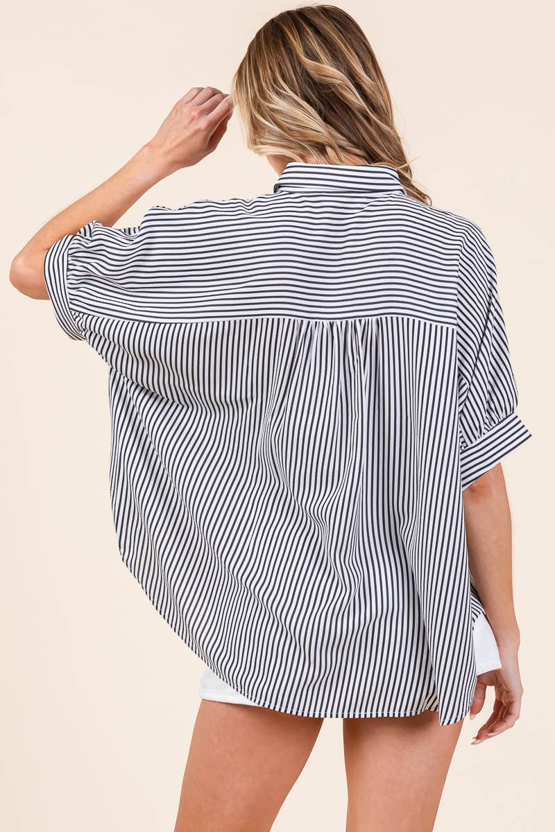 Oversized Short Sleeve Button Down
