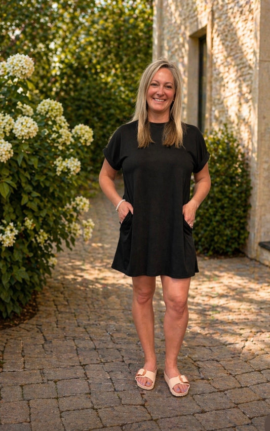 Short Sleeve Dress with Pockets