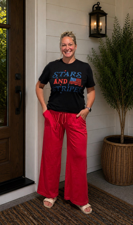 Relaxed Wide Leg Drawstring Knit Pants