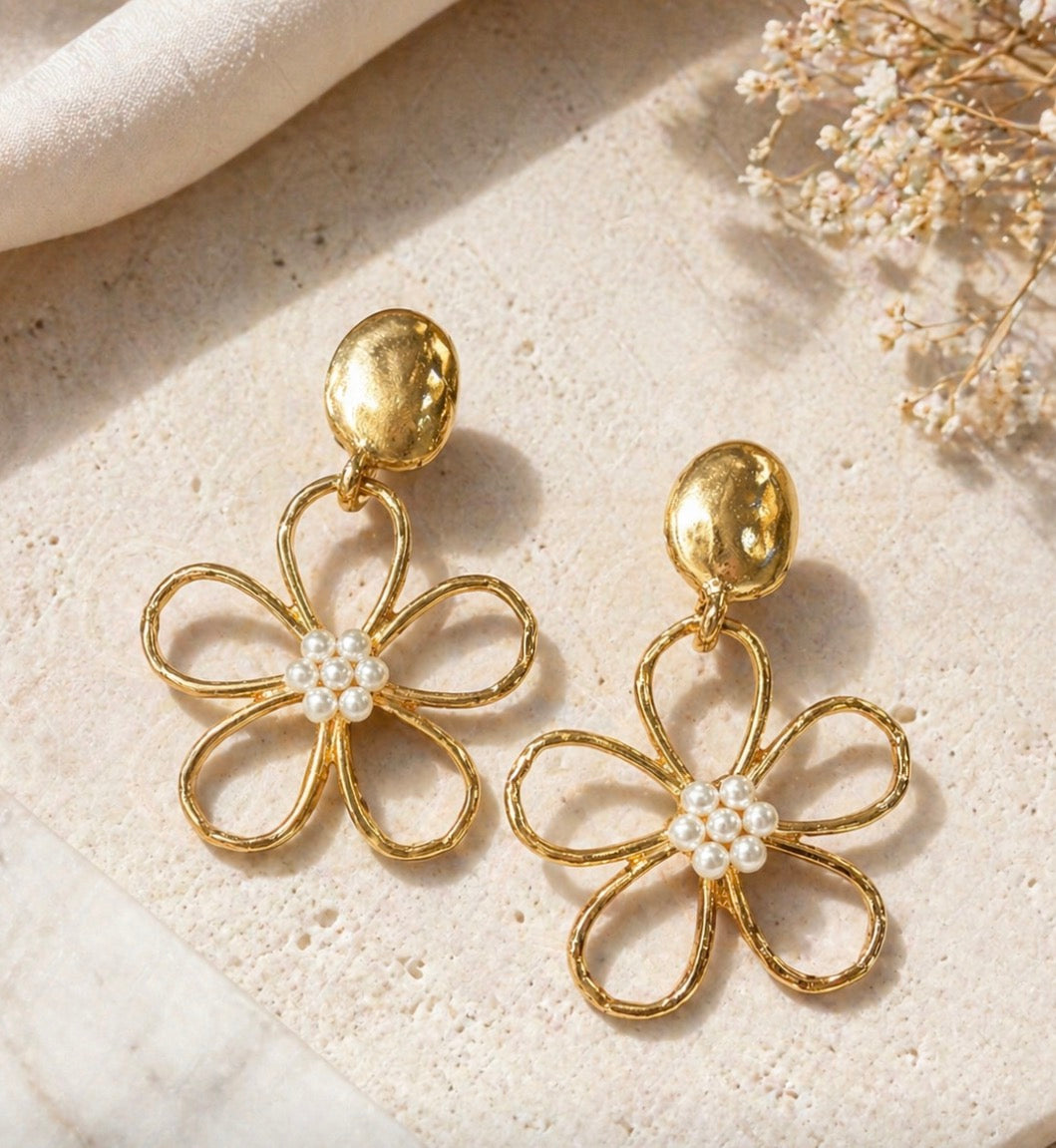 Gold Flower Earing