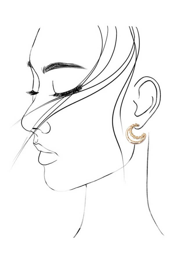 Gold Pearl Hoop & Stud Earring Trio
